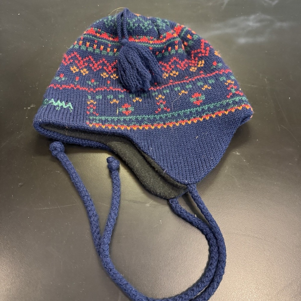VTG Murray Merkley Beanie Toque Wool Knit‎ Ski Hat Nordic Made in Canada Blue